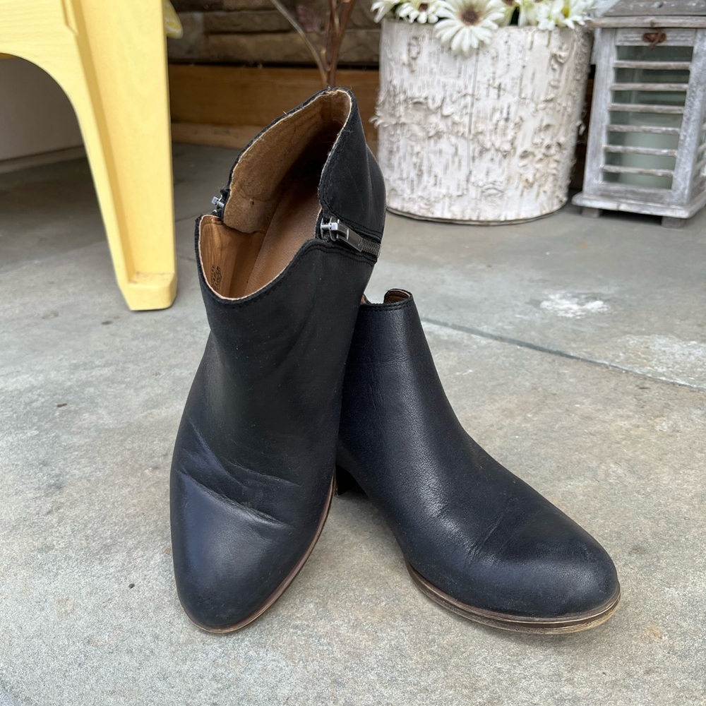 Black Leather Ankle Boots